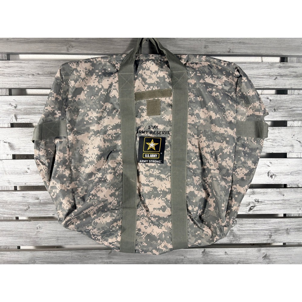 US Army Reserve Digital Camo Duffel Bag Army Strong Tactical Gear Travel Bag